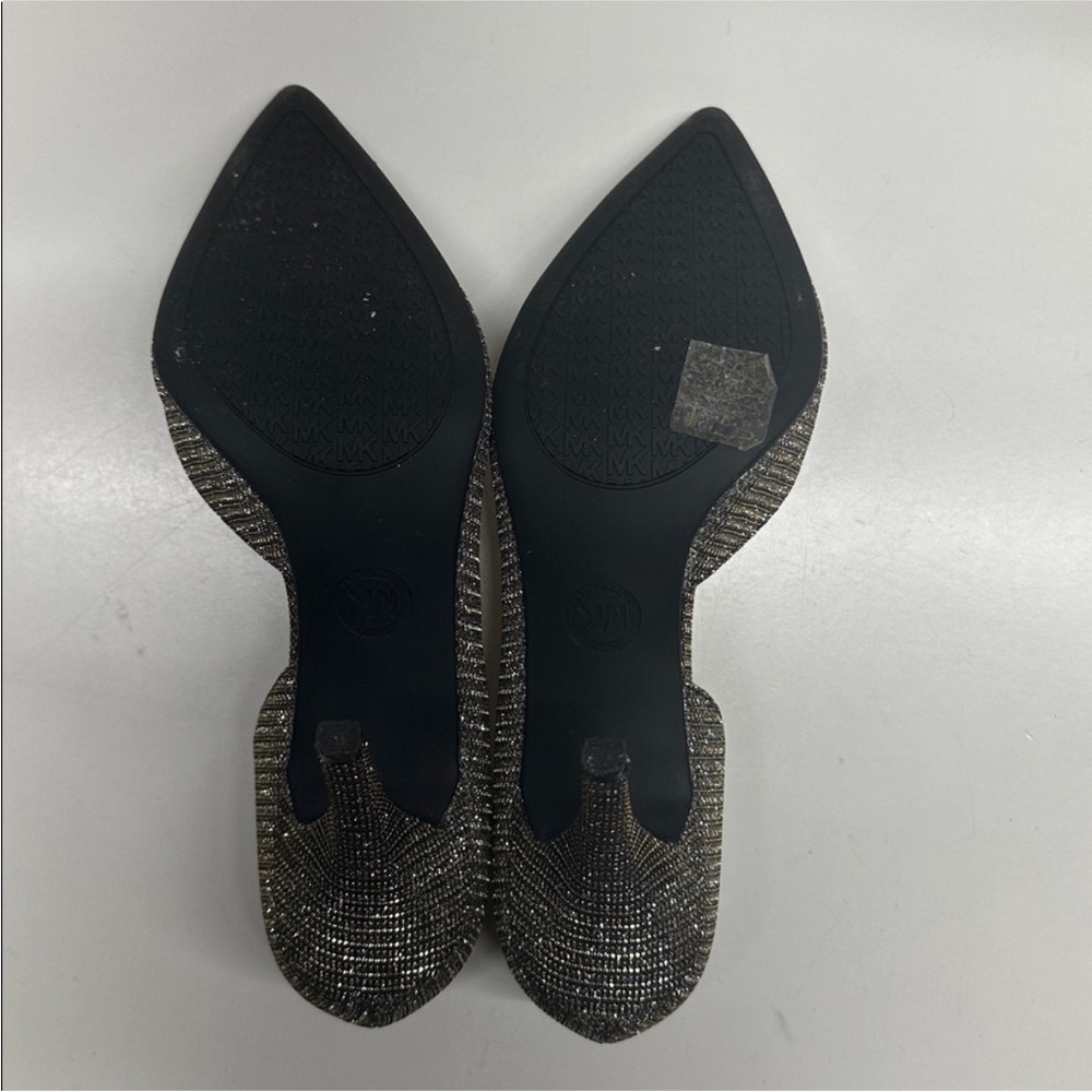 Michael Kors Nathalie Heels High Heel Shoes Pointed Toe Glitter Metallic 9.5 - Picture 7 of 10